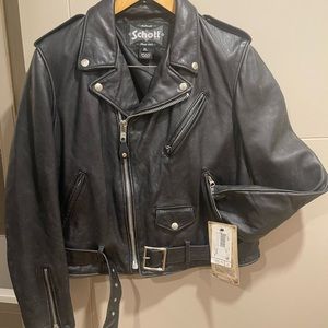 Schott authentic leather motorcycle style jacket 2 years old brandnew never worn